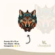 Пазл Ukropchik деревянный племенный волк size - M в коробке с набором-рамкой (Tribal Wolf A4) - изображение 2