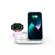 Док станция беспроводное зарядное Qi 4в1 Wireless Charger JYD X499 5-15W Watch/Airpods/Phone RGB light white - изображение 4