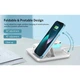 Док станция беспроводное зарядное Qi 4в1 Wireless Charger JYD X499 5-15W Watch/Airpods/Phone RGB light white - изображение 5