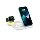 Док станция беспроводное зарядное Qi 4в1 Wireless Charger JYD X499 5-15W Watch/Airpods/Phone RGB light white - изображение 6