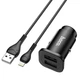 Адаптер автомобільний Hoco Lightning Cable Wise road dual port Car charger set NZ4 |2USB, 4.8A| Black - изображение 3