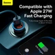 Адаптер автомобільний Baseus Golden Contactor Max Dual Fast Charger Car Charger |2USB, QC/PD, 60W/3A| Колір Grey - изображение 7