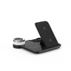 Док станция беспроводное зарядное Qi 4в1 Wireless Charger JYD X499 5-15W Watch/Airpods/Phone RGB light black - изображение 1