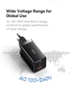 65w швидка зарядка Baseus GaN5 Pro Fast Charger QC4.0+PD3.0 USB+2Type-C + кабель Type-C to Type-C 100W 20V/5A 1м. Зарядний пристрій чорний. - зображення 8
