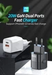 20W швидка зарядка Compact 2USB Pd Type-c Kuulaa зарядний пристрій для Apple, Iphone, Xiaomi, Samsung білий - зображення 8