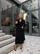 Женское пальто на запах средней длины Le'Katrin 574-1L Черный - изображение 2