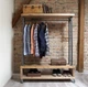 Дизайнерская Напольная вешалка в стиле Loft Design 100x40x170h Серый/Дерево ATL374 - изображение 3