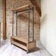 Дизайнерская Напольная вешалка в стиле Loft Design 100x40x170h Серый/Дерево ATL374 - изображение 6
