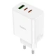 Сетевое зарядное устройство Hoco C126A Pure PD+QC 40W(2C1A)|1 USB-A, 2 Type C|адаптер с быстрой зарядкой Белый - изображение 1