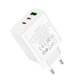 Сетевое зарядное устройство Hoco C126A Pure PD+QC 40W(2C1A)|1 USB-A, 2 Type C|адаптер с быстрой зарядкой Белый - изображение 4