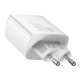 Мережевий зарядний пристрій Baseus Compact Quick Charger 2xUSB-A+Type-C 30W EU White - зображення 2