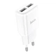 Мережевий зарядний пристрій HOCO C88A Star round dual port charger 12W White (6931474749499) - зображення 1