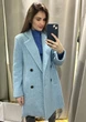 Демісезонне шерстяне пальто Zefur 42 блакитне - изображение 6
