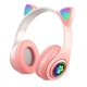 Беспроводные наушники Bluetooth MDR CAT ear VZV-23M с ушками и подсветкой Pink - изображение 1