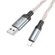 Кабель HOCO с подсветкой Lightning Shine charging data cable U112 |1m, 2.4A| Grey - изображение 7