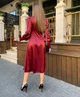 Атласное платье бордовое 110499 S - изображение 4