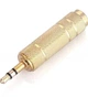 Переходник Avzhezh A0011G Jack 1/4 (6.3) - Mini Jack 1/8 (3.5) металл стерео - изображение 1
