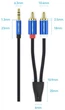Кабель Vention AUX 3.5 мм м – 2xRCA м 1.5 м Blue (BCPLG) - зображення 8