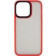 Накладка-чохол Metal Buttons для Apple iPhone 13 Pro Max (Айфон 13 про макс) прозоро-матовий, з металевими кнопками Red - зображення 1