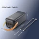 УМБ Power Bank SKF D60 60000 мАг PD, QC 3.0 22.5W з ліхтариком і вбудованими кабелями (Чорний) - зображення 6