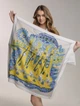 Шовкова хустка Незламна 85х85 см жовто-синій - зображення 5