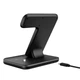 Док станция зарядка беспроводная Qi Fast Wireless Charger 3in1|5-15W, Watch/Headphones/Phone,подсветка| Black - изображение 3