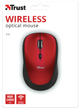 Мышь беспроводная Trust Yvi, Red/Black, оптическая, 800/1600 dpi, 4 кнопки, гнездо для хранения приемника USB, 1xAA (19522) - изображение 4