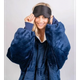 Плед оверсайз халат Huggle Hoodie унисекс двухсторонняя толстовка с капюшоном и рукавами (Синий) - изображение 8