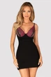 Женская ночная сорочка и стринги Obsessive Rosenty chemise Черная XS/S (62237) - изображение 1