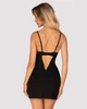 Женская ночная сорочка и стринги Obsessive Rosenty chemise Черная XS/S (62237) - изображение 2