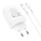 Мережевий зарядний пристрій Hoco N33 USB/2 Type-C PD 35W білий + кабель Type-C to Lightning - зображення 4