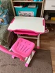 Комплект зростаюча шкільна парта та стілець від 5 - 14 років Fundesk Cubby Sorpresa Pink Рожевий для дому, дитяча парта + стілець трансформери для школярів з регулюванням висоти - зображення 3