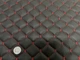 Кожзам прошитый ромбом Чёрная кожа с красной ниткой цена за 1 м/п - изображение 1