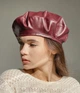 Берет женский кожаный D.Hats бордового цвета - изображение 4