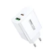 Зарядний пристрій Remax 33W USB-C+USB-A white - зображення 1
