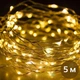 Світлодіодна гірлянда нитка Краплі роси на батарейках Тепле світло 50 led 5м - зображення 1