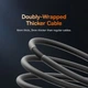 Кабель для швидкого заряджання ноутбука телефону Baseus CoolPlay Series USB-A до Type-C |2m, 5A, 100W, PD| Чорний - зображення 4