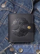 Кошелек мужской Turtle Вестерн S Дерево жизни кожа Crazy hours 9.8х10.5 см Черный - изображение 1