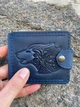 Зажим для денег Turtle Comfort Волк кожа crazy hours 9.8х8.3 см Синий - изображение 1