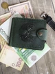 Зажим для денег Turtle Comfort Дерево жизни с отделением для монет кожа crazy hours 9.8х8.3 см Зеленый - изображение 1