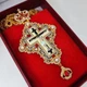 Наперсный крест с украшениями и декором красными камнями - изображение 2