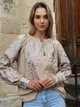 Романтична квіткова вишиванка жіноча бежева "Містика" на якісному домотканому полотні 12380-52 (XL) - зображення 1