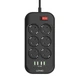 Мережевий Подовжувач LDNIO SE6403 4USB Чорний - зображення 3
