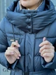 Женское зимнее длинное пальто Fodarlloy 2XL темно-синее 70672 - изображение 7