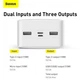 УМБ Повербанк Baseus Bipow 30000 mAh 15W 3A Digital Display White - изображение 5