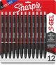 Набор цветных гелевых ручек 12 шт автоматических Sharpie S-Gel, Medium Синяя Черная Красная 0.7 мм (‎‎‎2096153) - изображение 1