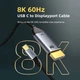 Кабель 8K/60Hz, 4K/144Hz CABLETIME USB Type-C to DisplayPort v1.4, 2m (совместим с Thunderbolt 3/4) - изображение 4