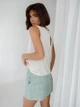 Пижама (майка + шорты) женская больших размеров из вискозы BARWA garments 0330/331 XL Белый/Оливковый/Цветы (2113303314144) - изображение 5