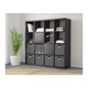 Стелаж 4х4 ящика IKEA KALLAX чорно-коричневий 102.758.62 - зображення 4