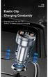 80W швидка зарядка Type-C автомобільний зарядний пристрій для iPhone, Apple, Xiaomi, Samsung PD QC3.0 3USB з дисплеєм Essager - зображення 10